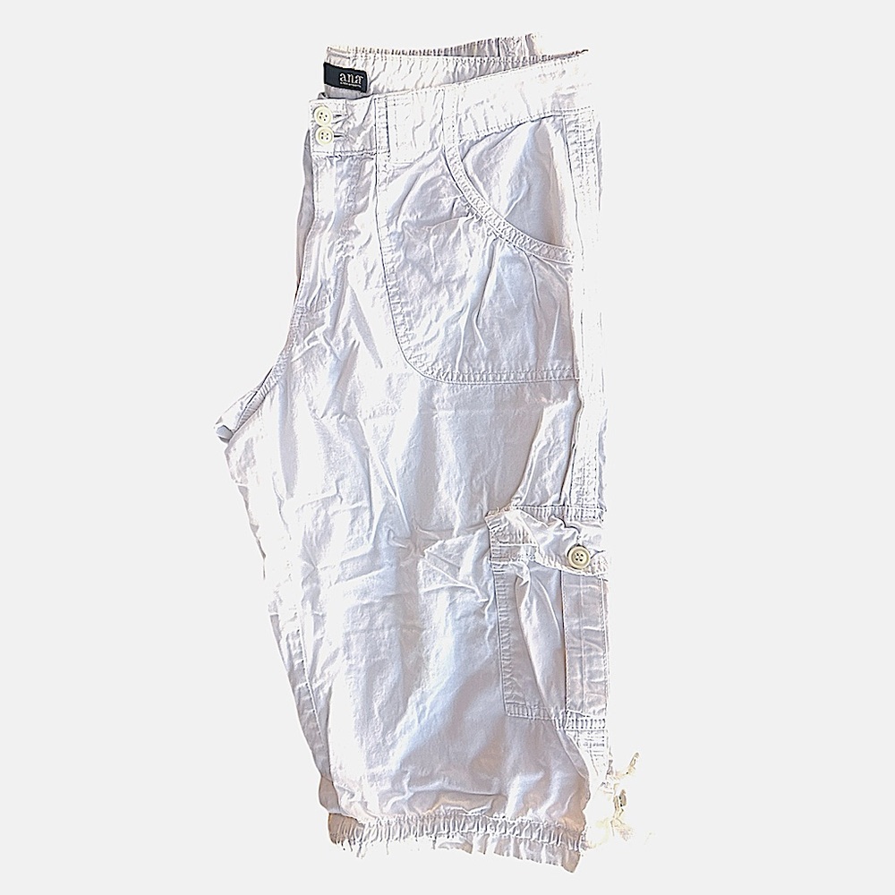 White A.N.A Knee Length Cargo Shorts w Drawstrings